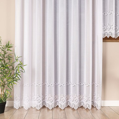 JAGODA Firanka żakardowa gotowa, szerokość 300 x wysokość 250cm, kolor 001 biały 018534/FBP/001/300250/1