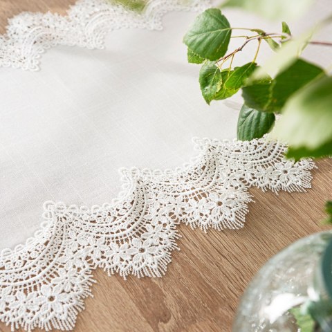 SERENA Bieżnik z gipiurą, szerokość 60cm x wysokość 120cm, kolor 001 biały 202531/KSP/001/060120/1