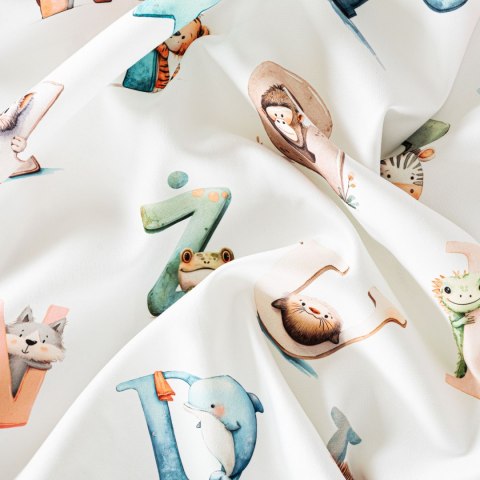 ALFABET Tkanina dekoracyjna typu MILAS, szerokość 150cm, kolor 001 biały D00371/MIL/001/150000/1