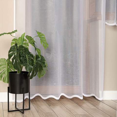 ELZA Firanka żakardowa gotowa na prosto, szerokość 140 x wysokość 230cm, kolor 001 biały 023456/FBP/001/140230/1