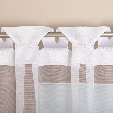 ELZA Firanka żakardowa gotowa na prosto, szerokość 140 x wysokość 230cm, kolor 001 biały 023456/FBP/001/140230/1