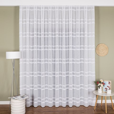 Firana fantazyjna z ołowianką, wysokość 300cm, kolor 001 biały 330068/OLO/001/000300/1