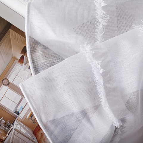 Firana fantazyjna z ołowianką, wysokość 300cm, kolor 001 biały 330068/OLO/001/000300/1