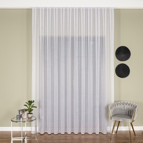 Firanka fantazyja z cekinami i z ołowianką, wysokość 300cm, kolor 001 biały 001290/OLO/001/000300/1