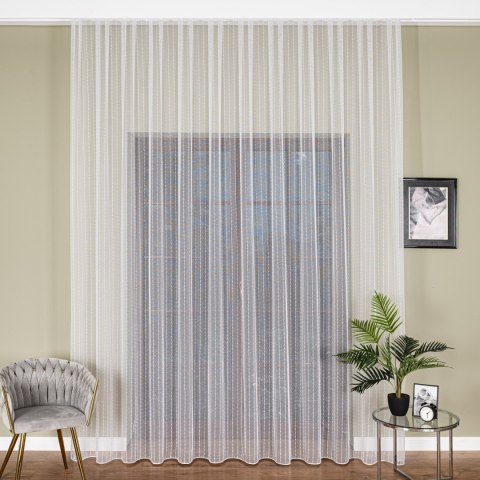 Firanka fantazyjna z puszystymi przeszyciami po całości, wysokość 320cm, kolor 001 biały 419032/OLO/005/000320/1