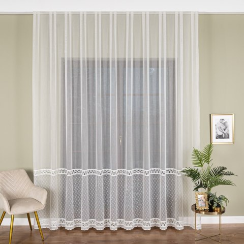 Firanka haftowana po całości, wysokość 285cm, kolor 012 kremowy FH0019/768/012/000285/1