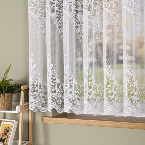 Firanka żakardowa na metry 019461 wysokość 160 cm kolor biały