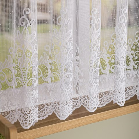 Firanka żakardowa na metry 019461 wysokość 160 cm kolor biały