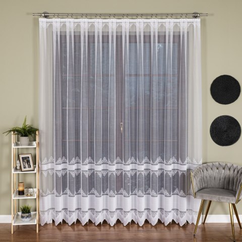 Firanka żakardowa na metry 107363 wysokość 250 cm kolor biały