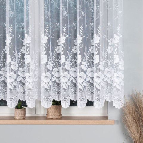 Firanka żakardowa na metry 018041 wysokość 150 cm kolor biały