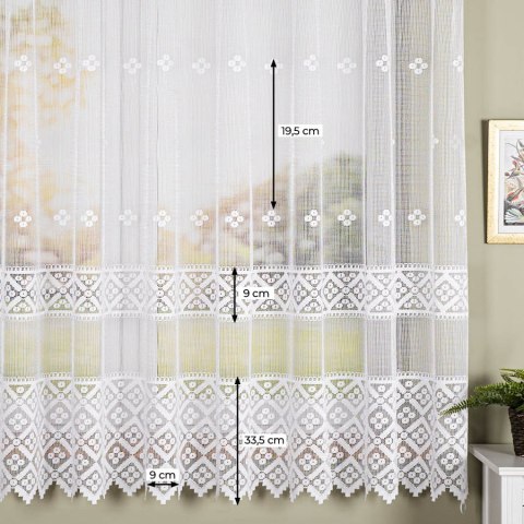 Firanka żakardowa na metry 011450 wysokość 175 cm kolor biały