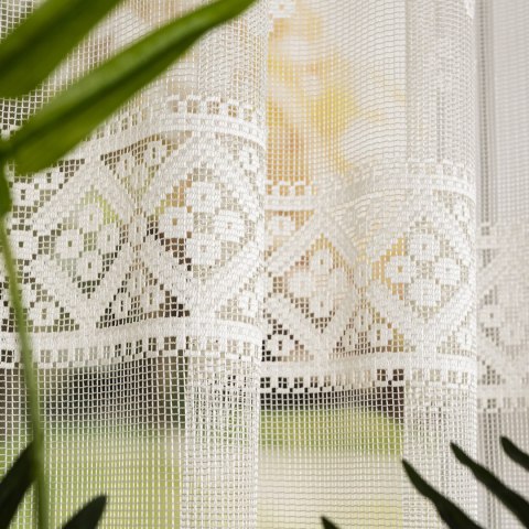 Firanka żakardowa na metry 011450 wysokość 175 cm kolor kremowy