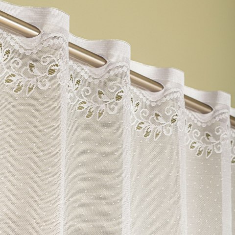 JAGODA Firanka żakardowa gotowa, szerokość 250 x wysokość 100cm, kolor 001 biały 018534/FBL/001/250100/1
