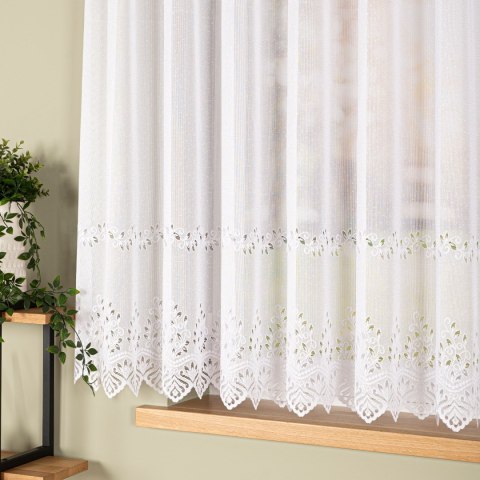 JAGODA Firanka żakardowa gotowa, szerokość 400 x wysokość 160cm, kolor 001 biały 018534/FBP/001/400160/1