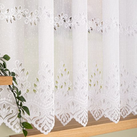 JAGODA Firanka żakardowa gotowa, szerokość 400 x wysokość 160cm, kolor 001 biały 018534/FBP/001/400160/1