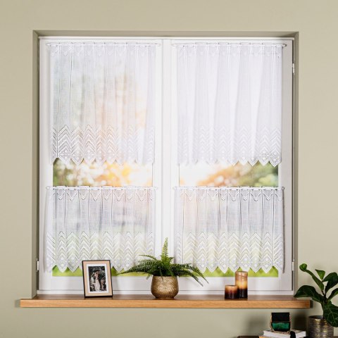 Zazdrostka żakardowa z samym dołem, wysokość 50cm, kolor 001 biały 362870/000/001/000050/1