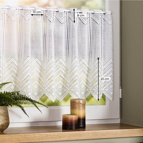 Zazdrostka żakardowa z samym dołem, wysokość 50cm, kolor 001 biały 362870/000/001/000050/1