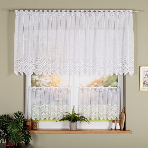 Zazdrostka żakardowa z samym dołem, wysokość 90cm, kolor 001 biały 362870/000/001/000090/1