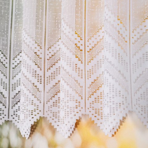 Zazdrostka żakardowa z samym dołem, wysokość 90cm, kolor 001 biały 362870/000/001/000090/1