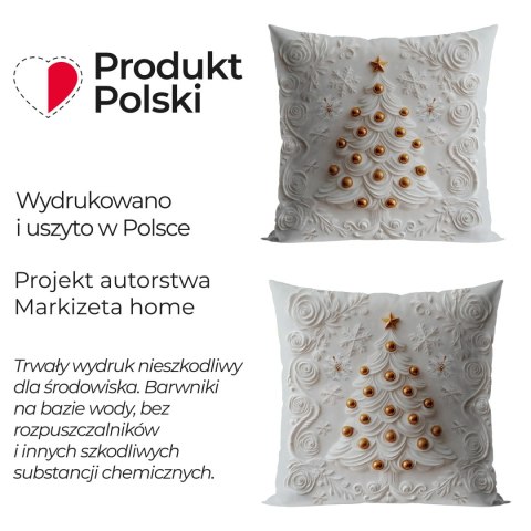 CHOINKA Z EFEKTEM 3D Poszewka dekoracyjna VELVET, 40x40cm, kolor 001 szaro biały PBN335/POP/001/040040/1