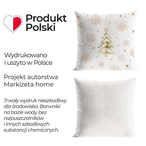 CHOINKI, ZIMOWA OPOWIEŚĆ Poszewka dekoracyjna VELVET, 40x40cm, kolor 001 biały PBN336/POP/001/040040/1