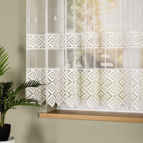 Firanka żakardowa na metry 011450 wysokość 155 cm kolor kremowy