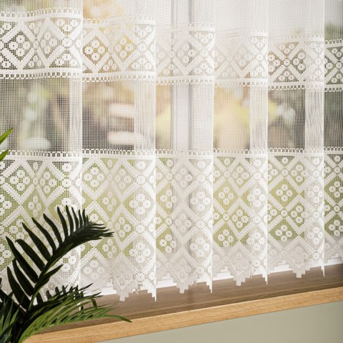 Firanka żakardowa na metry 011450 wysokość 155 cm kolor kremowy