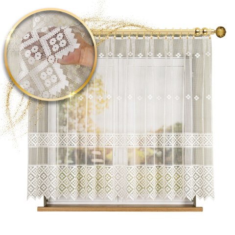 Firanka żakardowa na metry 011450 wysokość 155 cm kolor kremowy