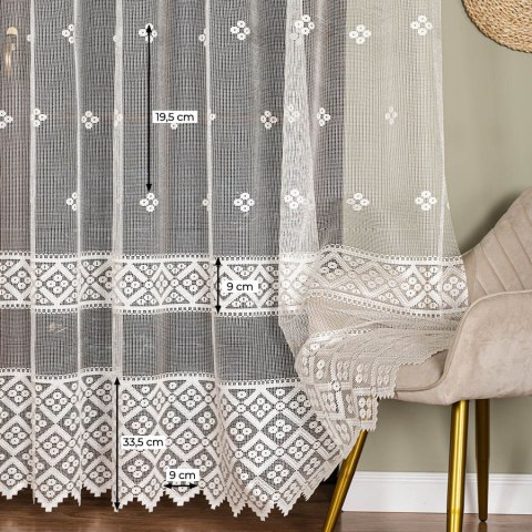 Firanka żakardowa na metry 011450 wysokość 250 cm kolor biały