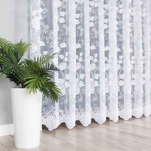 Firanka żakardowa na metry 023006 wysokość 250 cm kolor biały