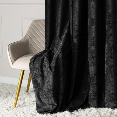 SOFT Zasłona gotowa na przelotkach, szerokość 140cm x wysokość 260cm, kolor 028 czarny TD0035/ZGP/028/140260/1