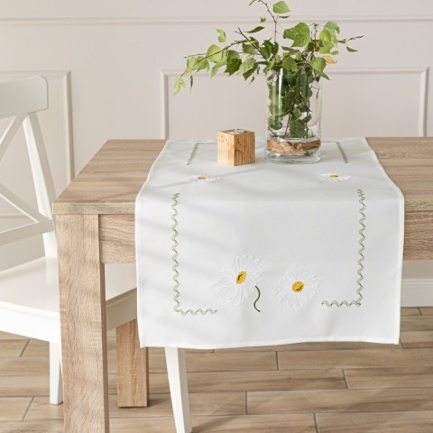 SUMMER Bieżnik z haftem, szerokość 50cm x wysokość 100cm, kolor 001 biały 192037/KSP/L01/050100/1