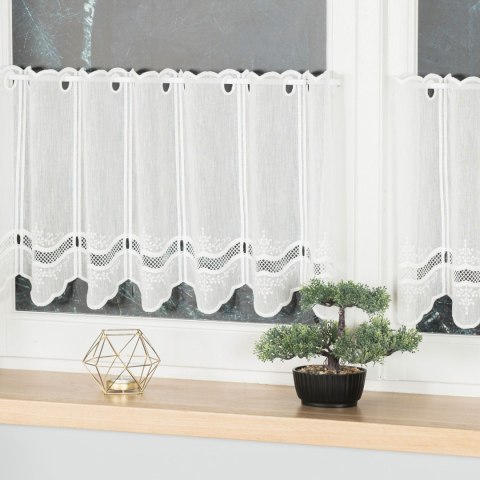 Zazdrostka haftowana panelowa ze wzorem na samym dole, wysokość 40cm, kolor 011 naturalny 044716/000/011/000040/1