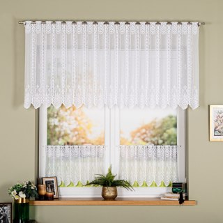 Zazdrostka żakardowa ze wzorem po całości, wysokość 40cm, kolor 001 biały 362770/000/001/000040/1