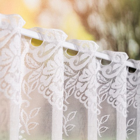 Zazdrostka żakardowa ze wzorem po całości, wysokość 40cm, kolor 001 biały 362770/000/001/000040/1