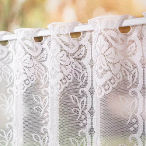 Zazdrostka żakardowa ze wzorem po całości, wysokość 60cm, kolor 001 biały 362770/000/001/000060/1