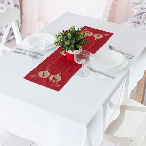 BŁYSZCZĄCY RENIFER Bieżnik z haftem, szerokość 24cm x wysokość 85cm, kolor 003 czerwony 295157/KSP/L03/024085/1
