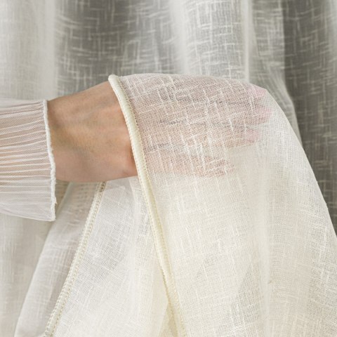 ELIORA Firana fantazyjna z ołowianką, wysokość 350cm, kolor 010 offwhite 723726/OLO/010/000350/1