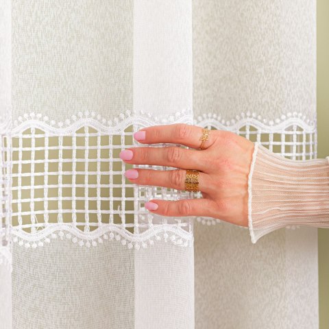 Firanka z aplikacją, dwupasowa, wysokość 290cm, kolor 010 offwhite APL002/433/010/000290/1