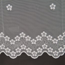 BRENDA Firanka haftowana, wysokość 280cm, kolor 009 biały ze srebrnym haftem BRENDA/885/009/000280/1