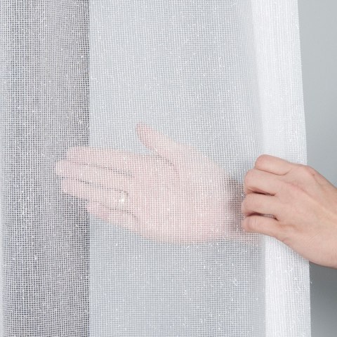 Firanka fantazyjna błyszcząca, wysokość 330cm, kolor 003 biały 000158/000/003/000330/1
