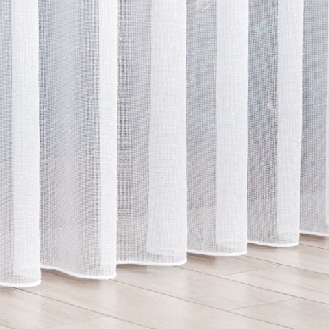 Firanka fantazyjna błyszcząca z ołowianką, wysokość 330cm, kolor 003 biały 000158/OLO/003/000330/1