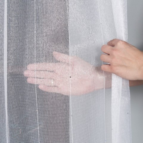 Firanka fantazyjna z ołowianką 017583 wysokość 305 cm kolor biały