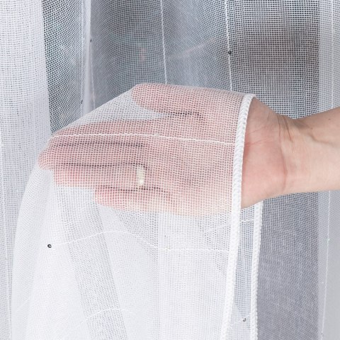 Firanka fantazyjna z ołowianką 017583 wysokość 305 cm kolor biały