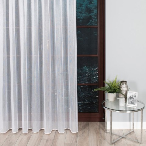 Firanka fantazyjna z ołowianką 017583 wysokość 305 cm kolor biały