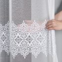 Firanka haftowana na markizecie ze wzorem pasowym, wysokość 250cm, kolor 001 biały 013464/433/001/000250/1