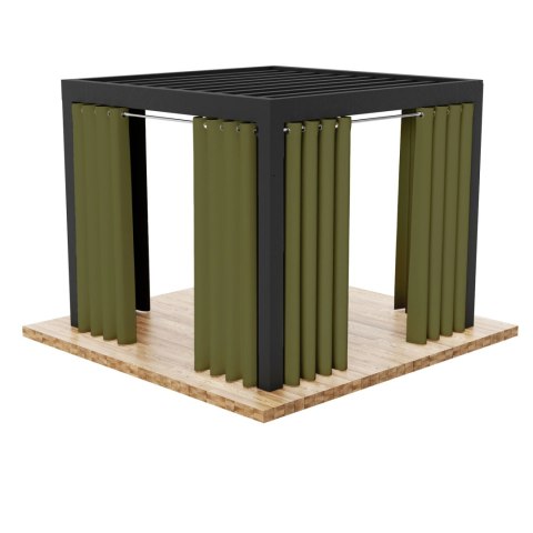 GARDENIA Zasłona gotowa na przelotkach, szerokość 140cm x wysokość 250cm, kolor 364 ciemny szarozielony TD0025/ZGP/364/140250/1