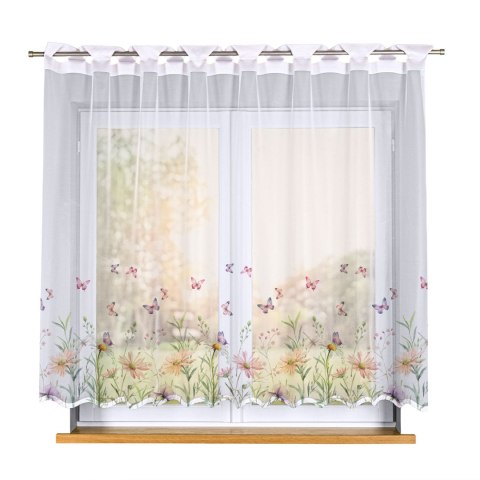 ŁĄKA Z MOTYLAMI Firanka żakardowa gotowa na prosto 023456, szerokość 250 x wysokość 160cm, kolor 009 wielokolorowy (do wyczerpan