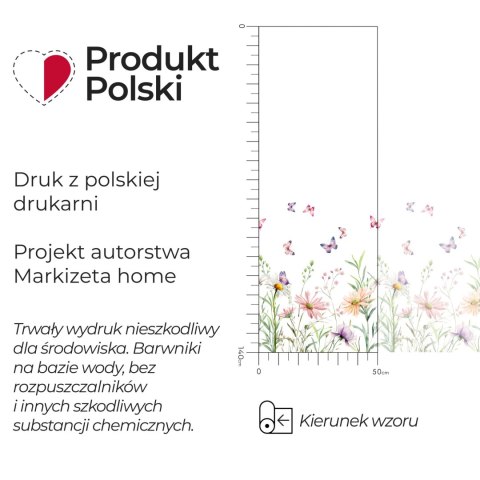 ŁĄKA Z MOTYLAMI Firanka żakardowa 023456, wysokość 140cm, kolor 009 wielokolorowy (do wyczerpania zapasu) D00431/000/009/000140/