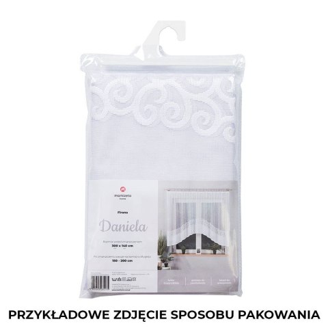 DANIELA Firanka żakardowa gotowa, szerokość 350 x wysokość 155 cm, kolor 001 biały 017788/FBL/001/350155/1